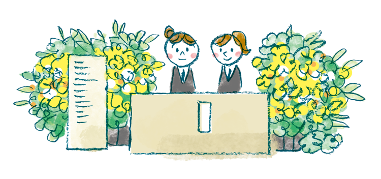 笑顔のスタッフのイラスト